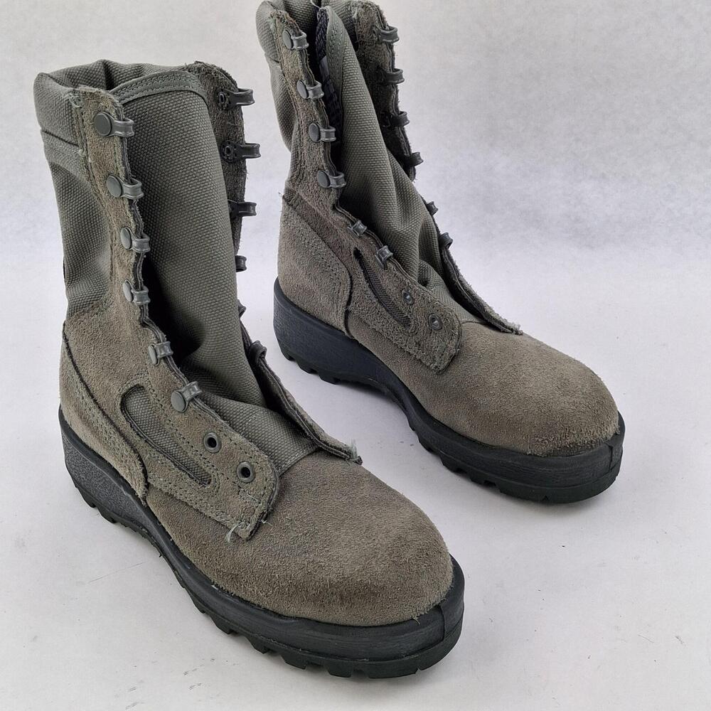 Wellco Combat Boots Womens Size 5.5 Gray Air Force TW Vibram Lace Up Military